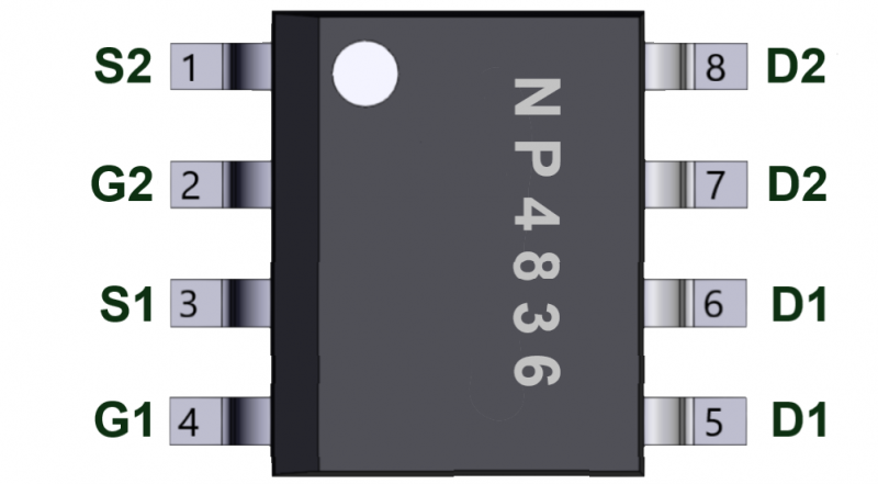 NP4836高VGS耐压，独立双N沟道MOS