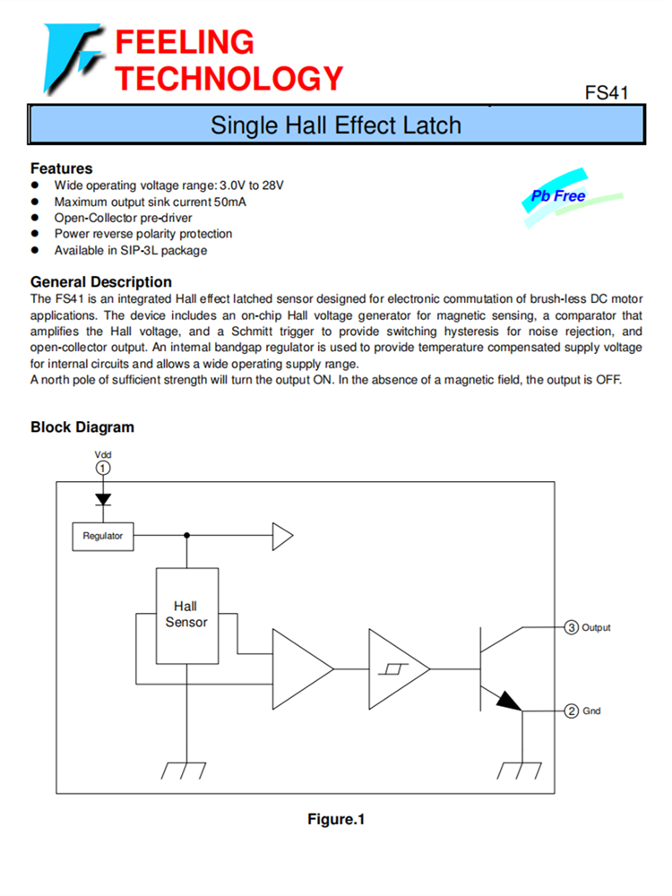 FS41 单霍尔效应锁存器IC