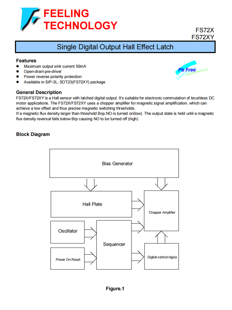 FS72X 单数字输出霍尔效应锁存器芯片