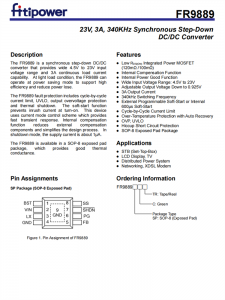 FR9889SPCTR SOP-8 23V、3A、340KHz同步降压DC/DC转换器
