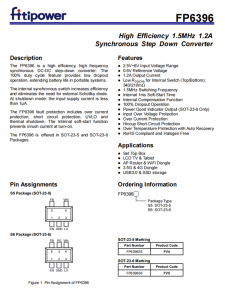 FP6396 1.2同步降压芯片 DC-DC转换器 百盛电子代理商