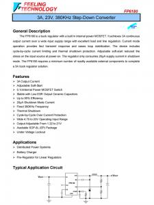 FP6180 SOP-8L 3A 23V 380KHz降压变频器 内置内部功率MOS