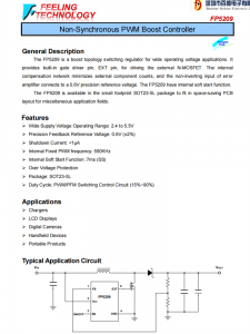 FP5209 非同步的PWM提升控制器芯片