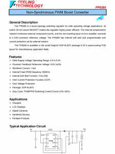 FP6280 非同步的PWM提升转换器芯片