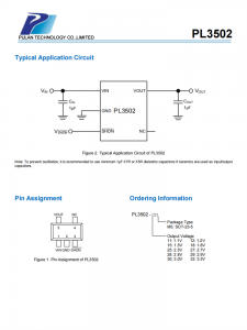 PL3502 300 mA，低噪声高PSRR LDO调节器