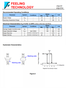 FS177 FS177Y 单霍尔效应锁存器芯片