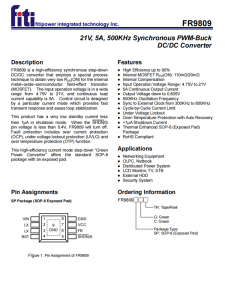 FR9809SPCTR SOP8 21V、5A、500KHz同步PWM-Buck DC/DC转换器