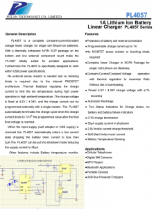 PL4057 1A锂离子电池线性充电器芯片