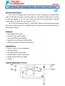 FP7125 具有平均模式恒定电流控制的LED驱动器芯片