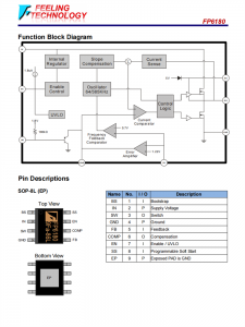 FP6180 SOP-8L 3A 23V 380KHz降压变频器 内置内部功率MOS
