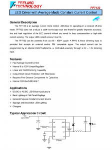 FP7122 具有平均模式恒定电流控制的LED驱动器芯片