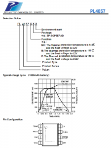 PL4057 1A锂离子电池线性充电器芯片
