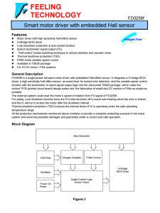 FD0259F 带有嵌入式霍尔传感器的智能电机驱动器芯片