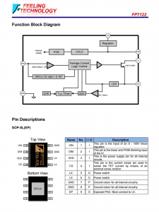 FP7122 具有平均模式恒定电流控制的LED驱动器芯片