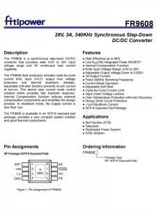 FR9608 SOP8 3A同步降压芯片 DC-DC转换器 百盛电子代理商