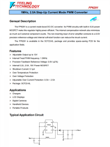 FP6291 1MHz，2.5A升压电流模式PWM转换器芯片
