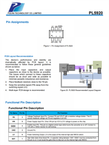 PL5920  21V，2A，600KHz同步降压DC/DC转换器