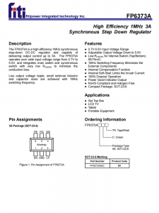 FP6373A 高效1MHz 3A同步降压调节器