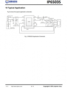 IP6503S-2.4A-GE  2.4A/3.1A輸齣降壓轉換器 使用 DCP 協議