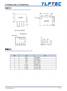 CTM1051AMG  超小體積CAN隔離高速收髮模塊