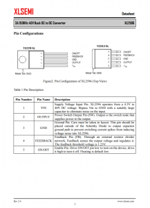 XL2596T-12E1  150KHz 40V 降壓DC-DC轉換器