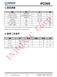 IP2368  支持 PD3.0 等多种快充输入输出协议、支持 2~6 节串联电芯 集成升降压驱动