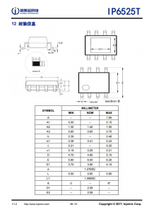 IP6525T  最大輸齣 18W，集成快充輸齣協議