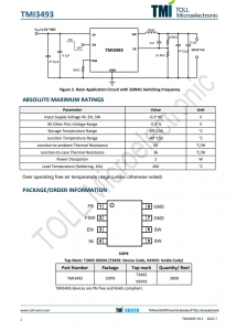TMI3493  36V 寬輸入範圍 3A 降壓衕步 DC/DC轉換器