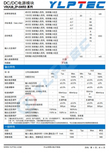 VRA2415ZP-6WR3  10W,超宽电压输入，隔离稳压单路/双路输出