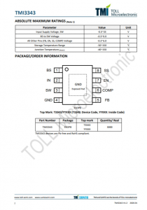 TMI3343   30V、3A衕步降壓型DC/DC轉換器 具有可調的軟啟動時間