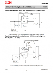 XL6007E1  400KHz 60V 2A开关电流升压DC/DC转换器