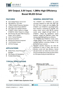 STI9287C   30V輸齣，5.5V輸入，1.2MHz高效率 陞壓WLED驅動器