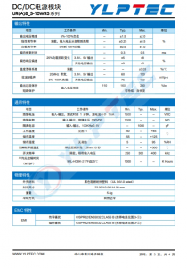 URB2415S-10WR3  10W寬壓輸入，隔離穩壓單路/正負雙路輸齣