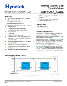 HUSB332C_B44DA  用于USB的eMarker芯片 Type-C数据线