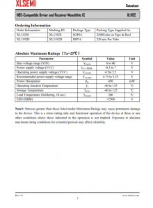 XL1192D  兼容HBS驱动和接收机的单片集成电路
