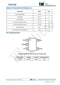 TMI3108  1.5MHz、1A衕步降壓型轉換器