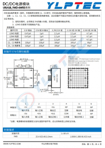 URA2415YMD-6WR3  6W,超宽压输入,隔离稳压单路/双路输出