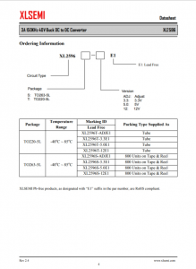 XL2596S-12E1  3A 150KHz 40V 降壓 DC-DC 轉換器