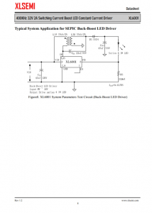 XL6001E1  400KHz 32V 2A 开关电流升压 LED 恒流驱动器