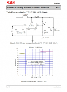 XL6013E1  400KHz 60V 2A 开关电流升压 LED 恒流驱动器