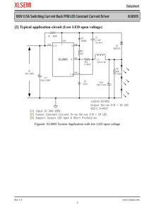 XL8005E1  100V 0.5A 开关电流降压 PFM LED 恒流驱动器