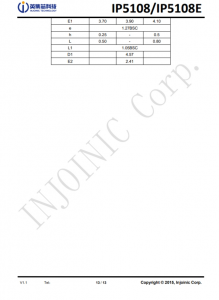 IP5108/IP5108E  2A/1A 充電, 2 A 放電高集成度移動電源 SoC