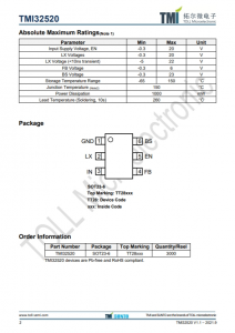 TMI32520  1MHz 18V 2A衕步COT降壓型轉換器 強製PWM操作