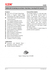 XL6008E1  400KHz 60V 3A开关电流升压/降压-升压/反相DC/DC转换器