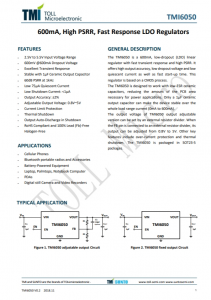 TMI6050-18  600mA、高PSRR、快速响应LDO稳压器