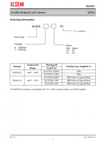 XL2576T-5.0E1   3A 52KHz 40V 降压 DC-DC 转换器