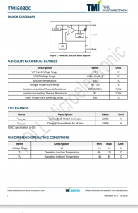 TMI6030C-12   300mA、低IQ、高PSRR LDO稳压器，SOT23封装