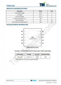 TMI3113D  1.0MHz、3.5A衕步降壓轉換