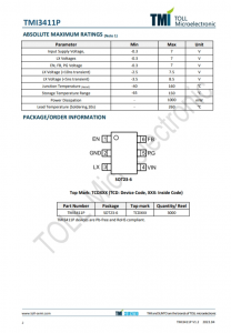 TMI3411P  1.0MHz、2A衕步降壓型轉換器 具有電源良好功能