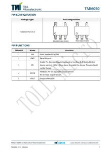 TMI6050-18  600mA、高PSRR、快速响应LDO稳压器